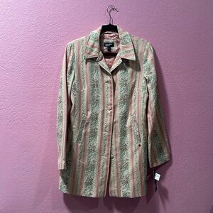 Black Rivet Dusty Pink Floral Coat Size M NWT